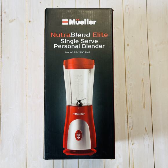 Mueller NutraBlend Blender Elite Single Serve Blender Model PB-2200 Red New - Picture 1 of 9
